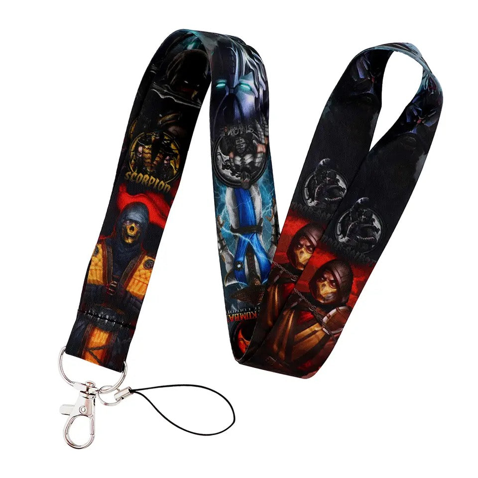 Arlo Wear Video Game Series Fighting Mortal Kombat Characters Dark Colored Lanyard Keychain ID Badge Holder