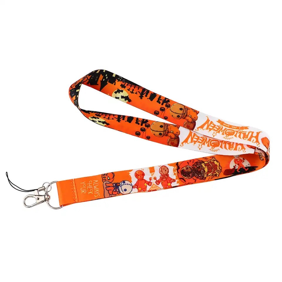 Arlo Wear Halloween Horror Movie Series Trick ‘r Treat Sam Orange Lanyard Keychain ID Badge Holder