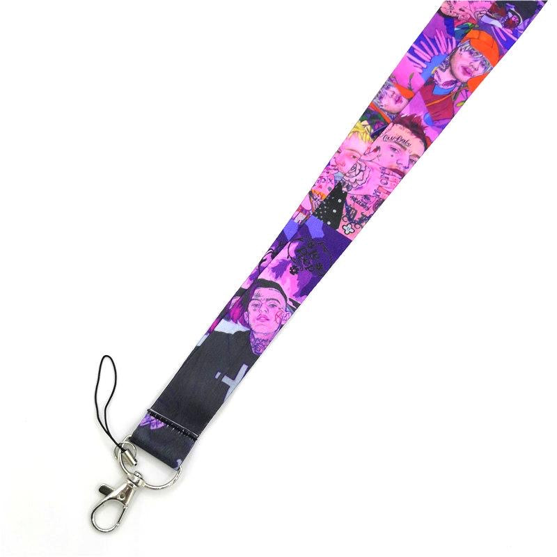 Arlo Wear Lil Peep Rap Artist Musician Purple Lanyard Keychain ID Badge Holder