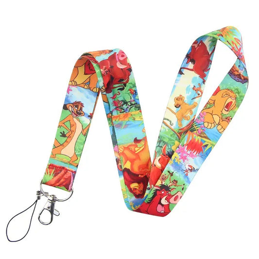 Arlo Wear The Lion King Cartoon Cartoon Characters Pumba Timone Simba Lanyard Keychain ID Badge Holder