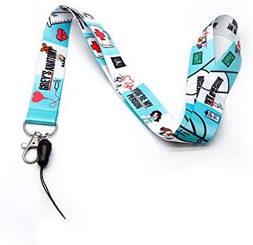 Arlo Wear Grey’s Anatomy Medical Television Series Cartoon Style Lanyard Keychain ID Badge Holder