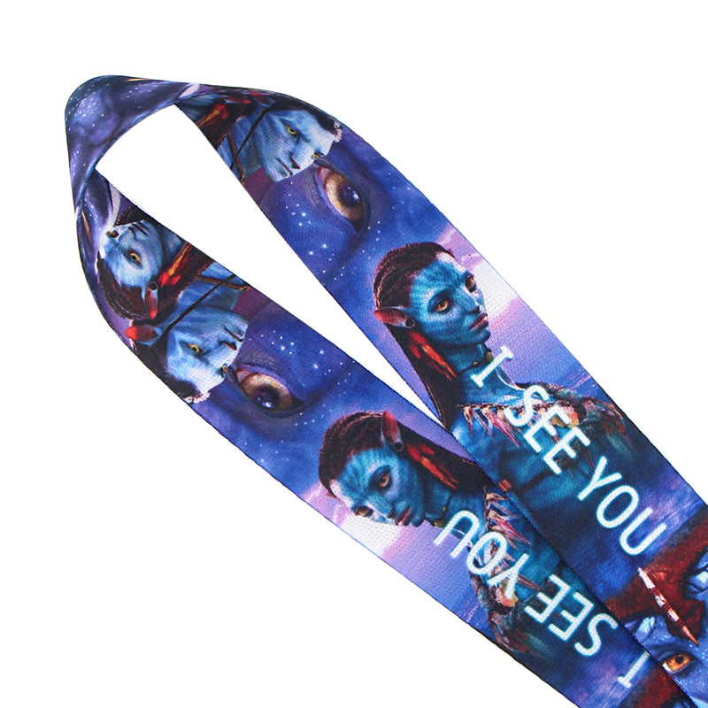 Arlo Wear Avatar Movie Na’vi I See You Character Blue Lanyard Keychain ID Badge Holder