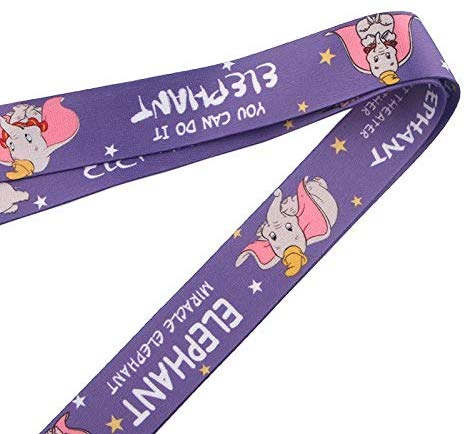 Arlo Wear Dumbo The Elephant Cartoon Movie Character Purple Lanyard Keychain ID Badge Holder