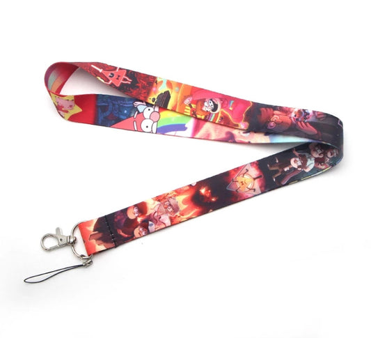 Arlo Wear Disney Cartoon Series Gravity Falls Red Lanyard Keychain ID Badge Holder