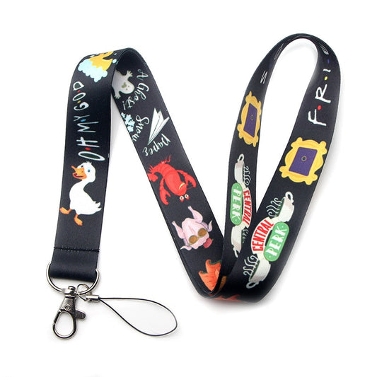 Arlo Wear Friends Television Series Central Perk Black Lanyard Keychain ID Badge Holder