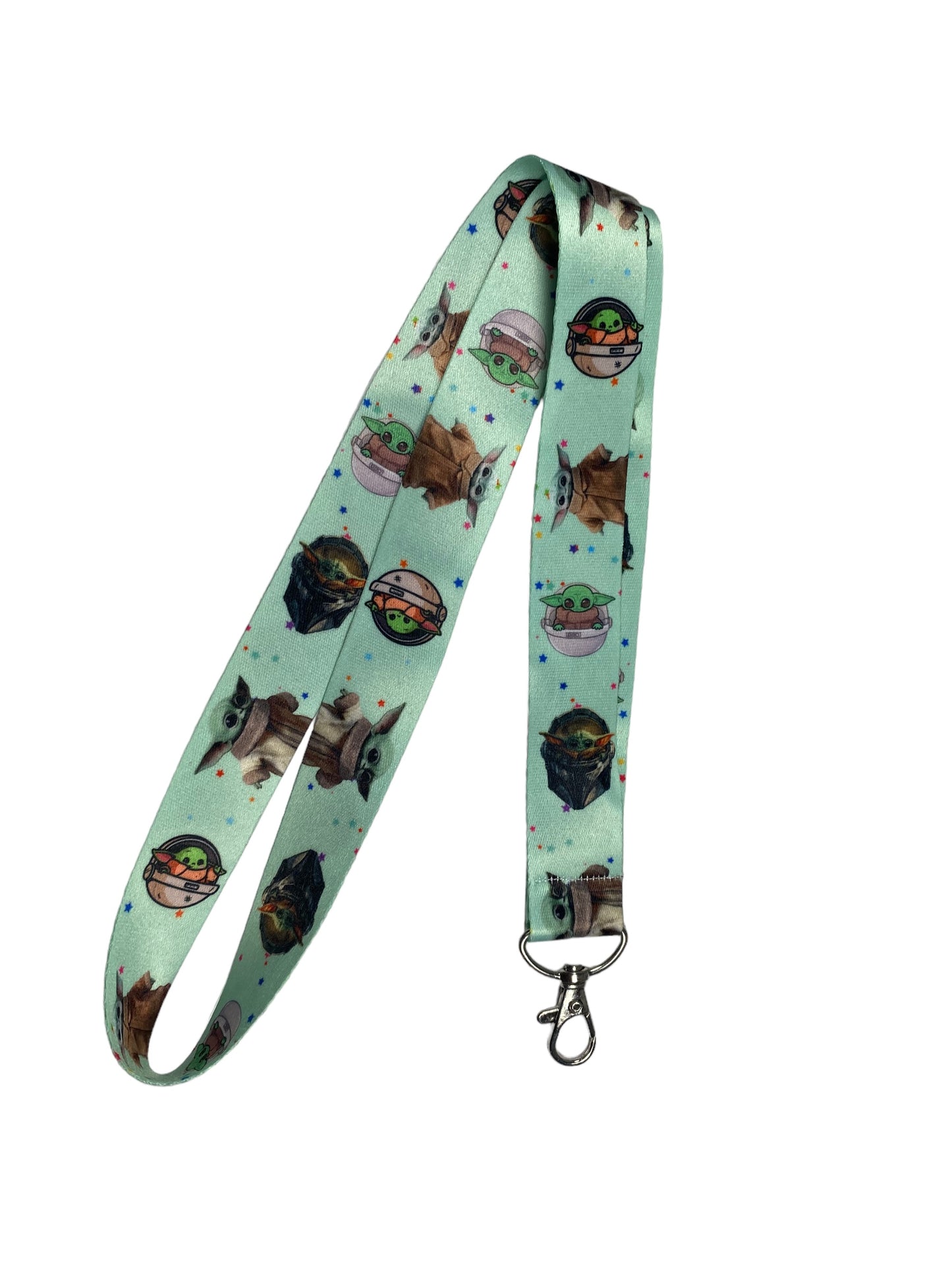 Arlo Wear Star Wars The Mandalorian Baby Yoda Green Character Lanyard Keychain ID Badge Holder