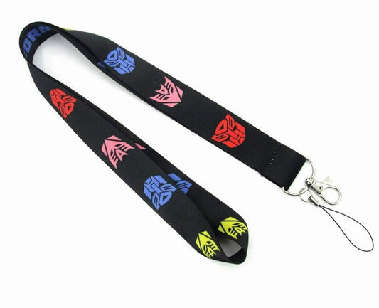 Arlo Wear Transformers Autobots Characters Optimus Prime Colorful Black Lanyard Keychain ID Badge Holder