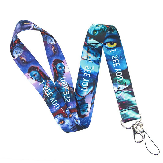 Arlo Wear Avatar Movie Na’vi I See You Character Blue Lanyard Keychain ID Badge Holder