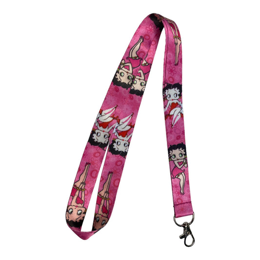 Arlo Wear Classic Cartoon Character Betty Boop Pink Diva Lanyard Keychain ID Badge Holder