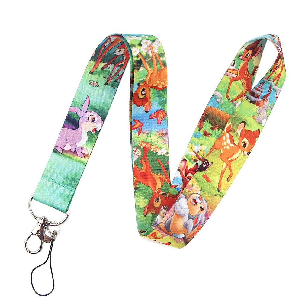 Arlo Wear Bambi Forest Animals Cartoon Movie Characters Lanyard Keychain ID Badge Holder