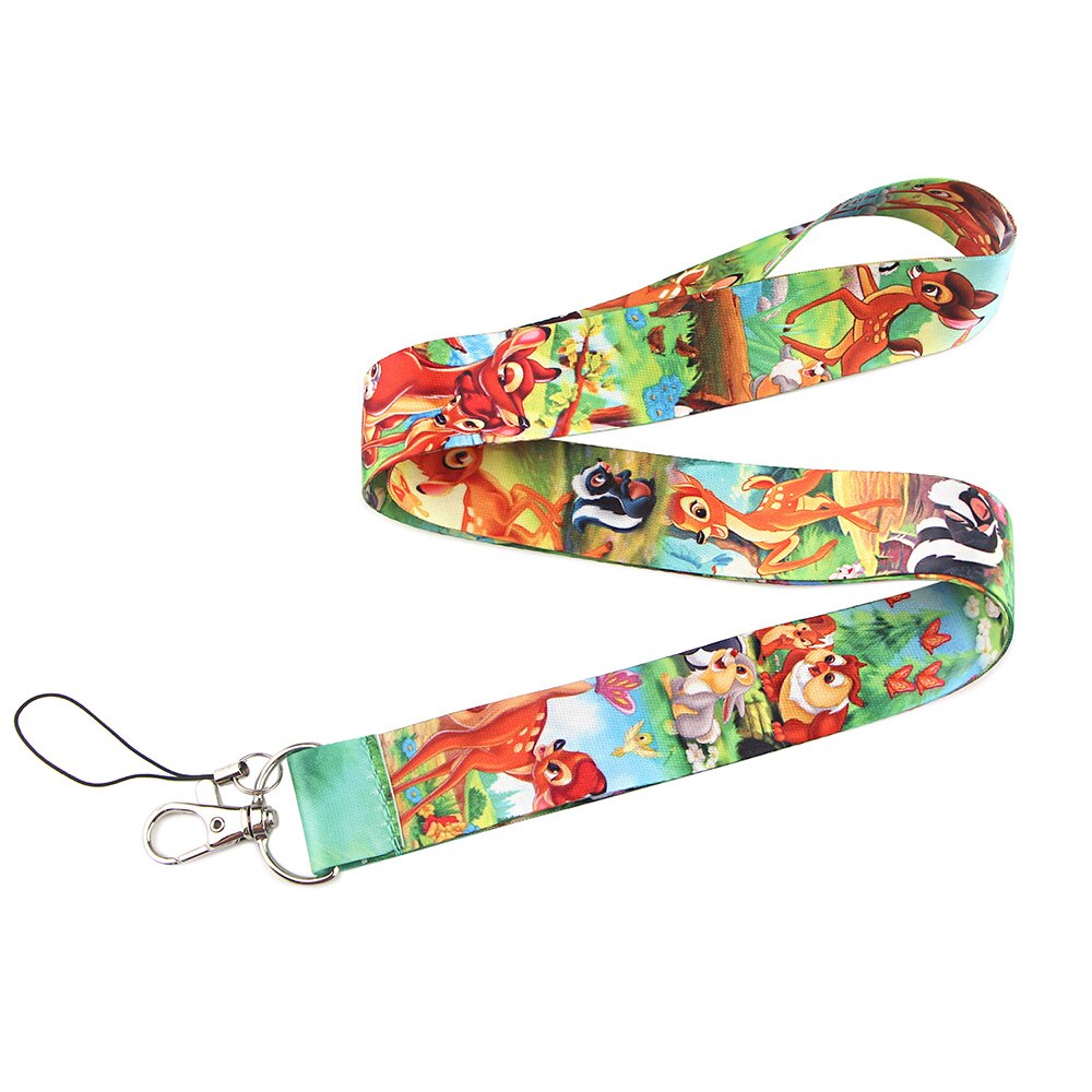 Arlo Wear Bambi Forest Animals Cartoon Movie Characters Lanyard Keychain ID Badge Holder