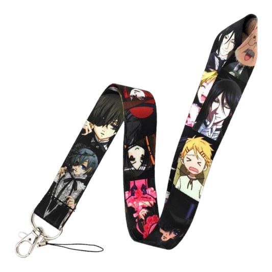 Arlo Wear Black Butler Anime Manga Series Characters Black Lanyard Keychain ID Badge Holder