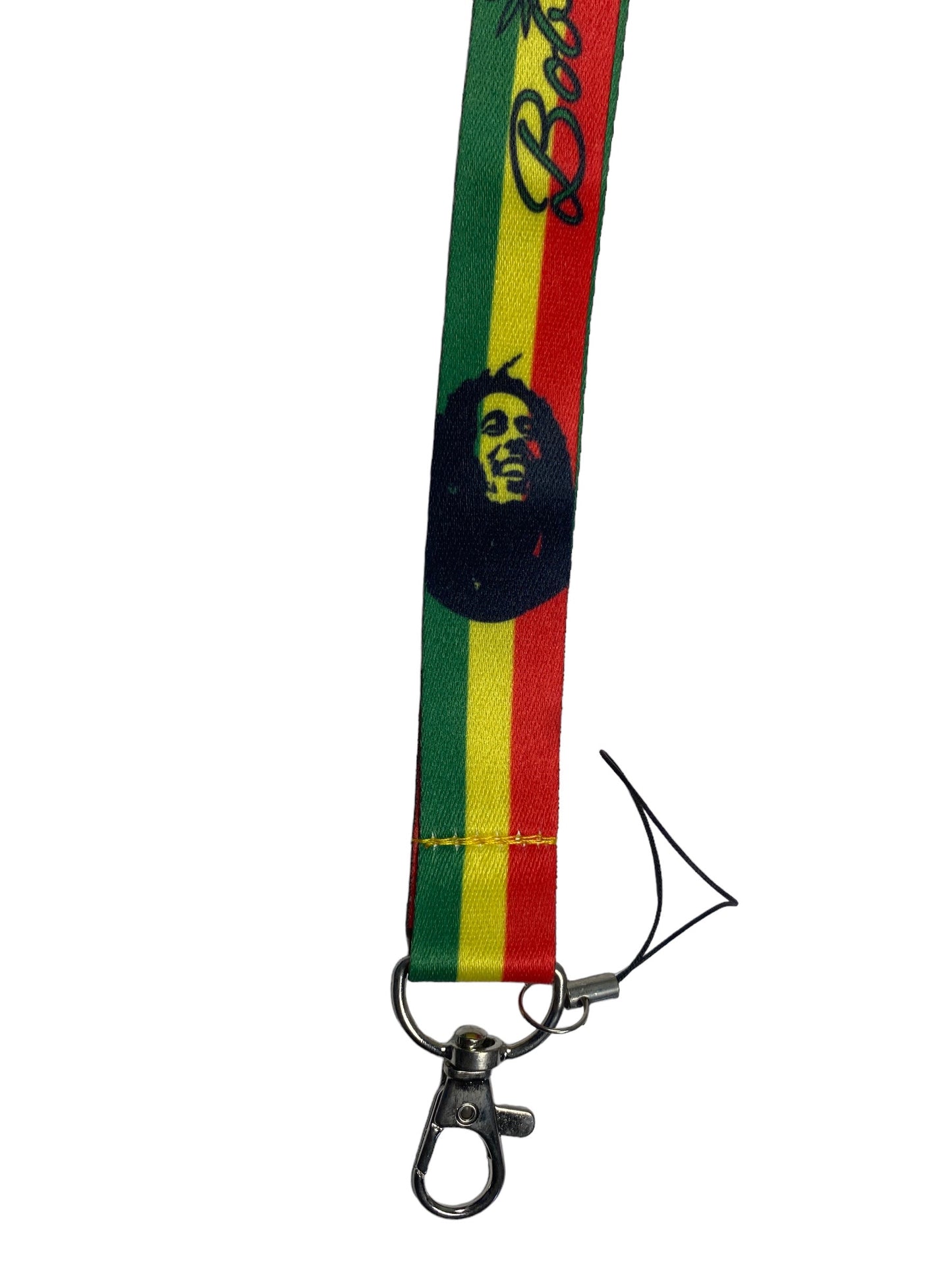 Arlo Wear Bob Marley Musician Jamaican Reggae Rastafarian Colored Marijuana Leaf Design Lanyard Keychain ID Badge Holder