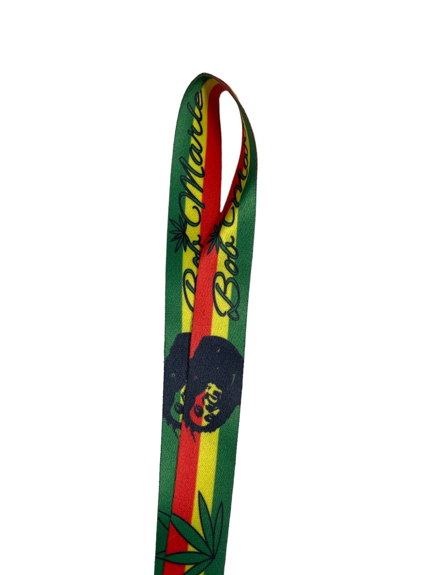 Arlo Wear Bob Marley Musician Jamaican Reggae Rastafarian Colored Marijuana Leaf Design Lanyard Keychain ID Badge Holder