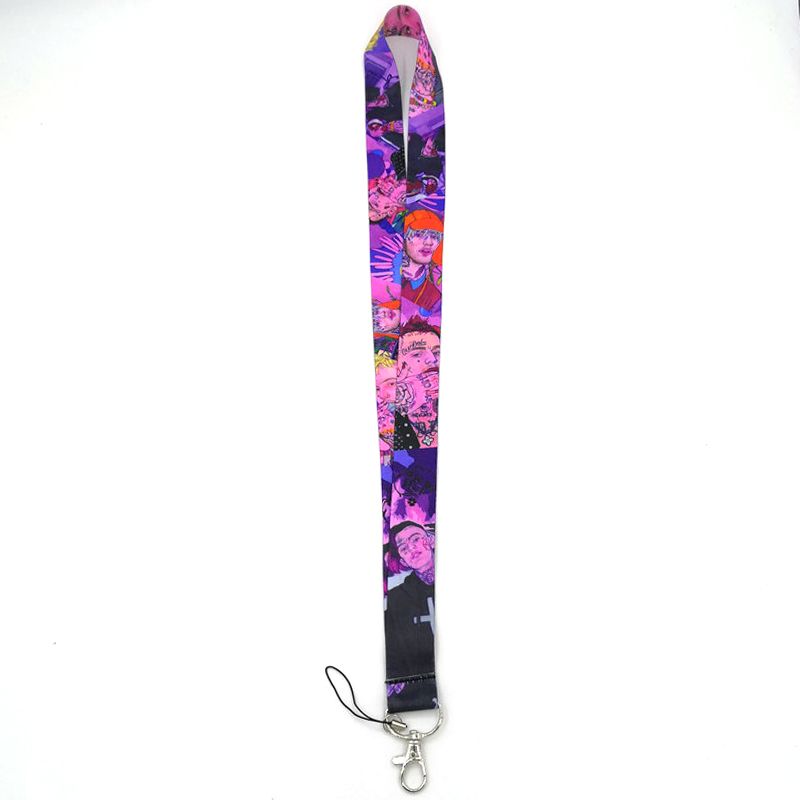 Arlo Wear Lil Peep Rap Artist Musician Purple Lanyard Keychain ID Badge Holder