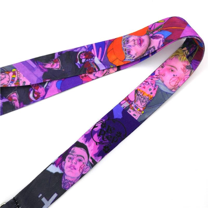 Arlo Wear Lil Peep Rap Artist Musician Purple Lanyard Keychain ID Badge Holder