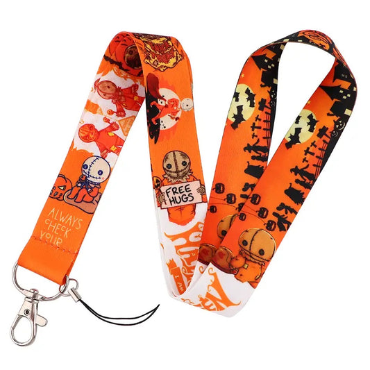 Arlo Wear Halloween Horror Movie Series Trick ‘r Treat Sam Orange Lanyard Keychain ID Badge Holder