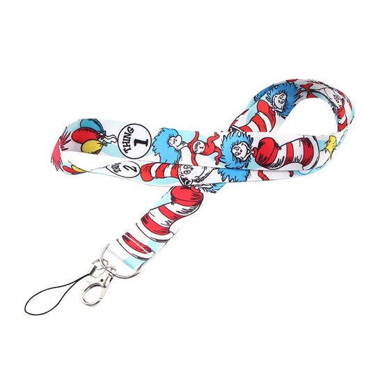 Arlo Wear Dr. Seuss Cat in The Hat Thing 1 Thing 2 Characters Storybook Cartoon Lanyard Keychain ID Badge Holder