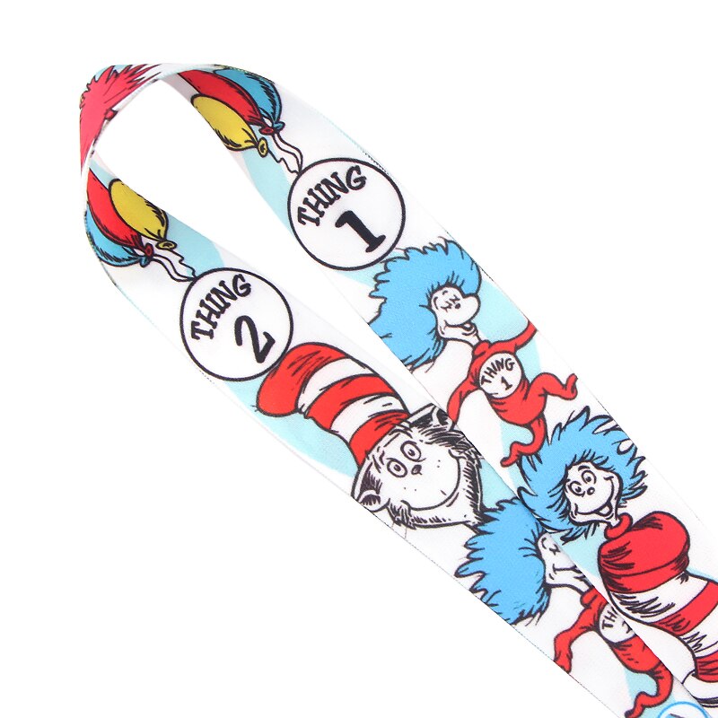 Arlo Wear Dr. Seuss Cat in The Hat Thing 1 Thing 2 Characters Storybook Cartoon Lanyard Keychain ID Badge Holder