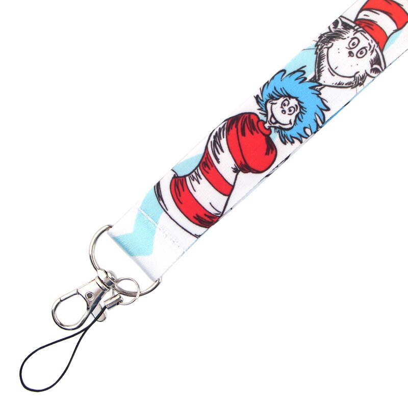 Arlo Wear Dr. Seuss Cat in The Hat Thing 1 Thing 2 Characters Storybook Cartoon Lanyard Keychain ID Badge Holder