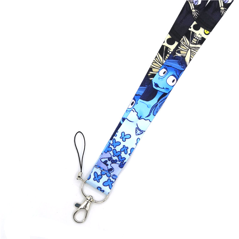 Arlo Wear Cartoon Movie Tim Burton's Corpse Bride Blue Characters Lanyard Keychain ID Badge Holder