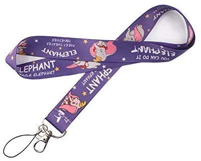 Arlo Wear Dumbo The Elephant Cartoon Movie Character Purple Lanyard Keychain ID Badge Holder