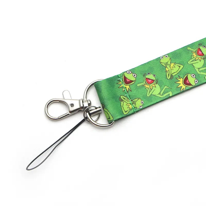 Arlo Wear The Muppet Show Character Kermit The Frog Green Character Puppet Lanyard Keychain ID Badge Holder