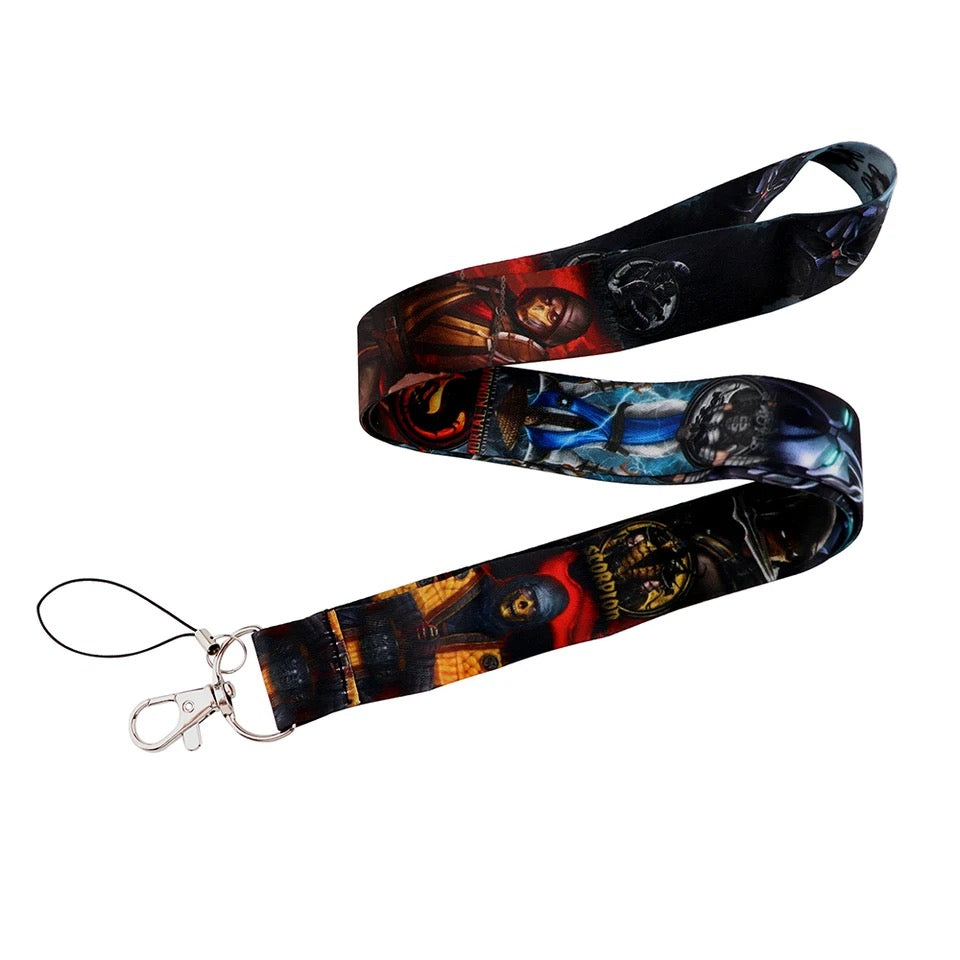 Arlo Wear Video Game Series Fighting Mortal Kombat Characters Dark Colored Lanyard Keychain ID Badge Holder