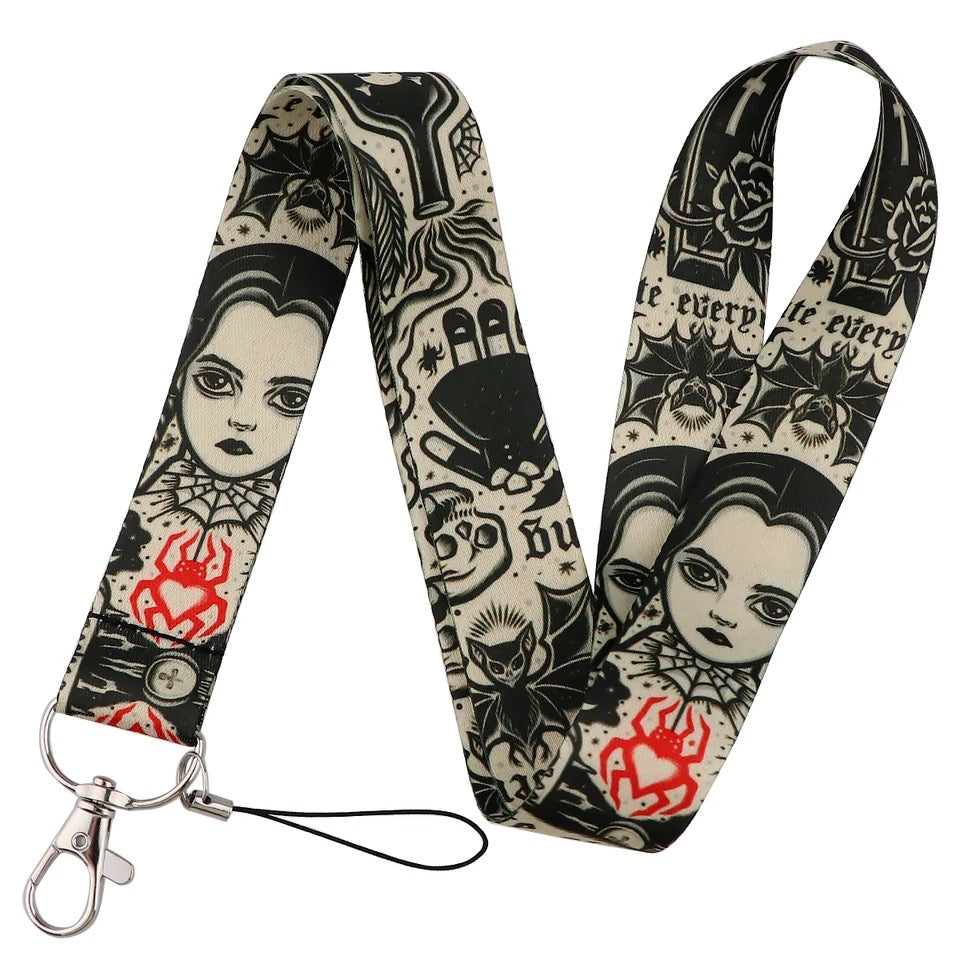 Arlo Wear Wednesday Television Series Addam’s Family Character Nevermore Academy School Lanyard Keychain ID Badge Holder