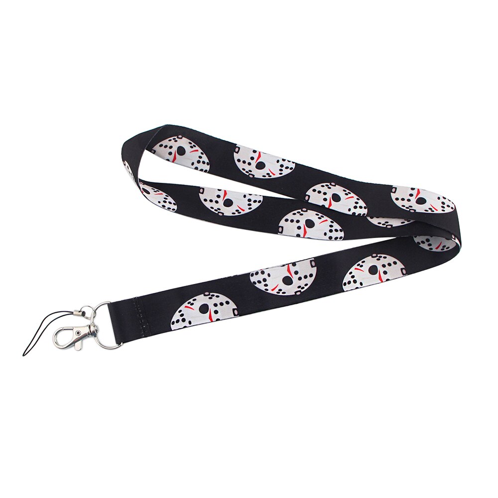 Arlo Wear Horror Character Movie Series Friday the 13th Jason Vorhees Hockey Mask Black Lanyard Keychain ID Badge Holder