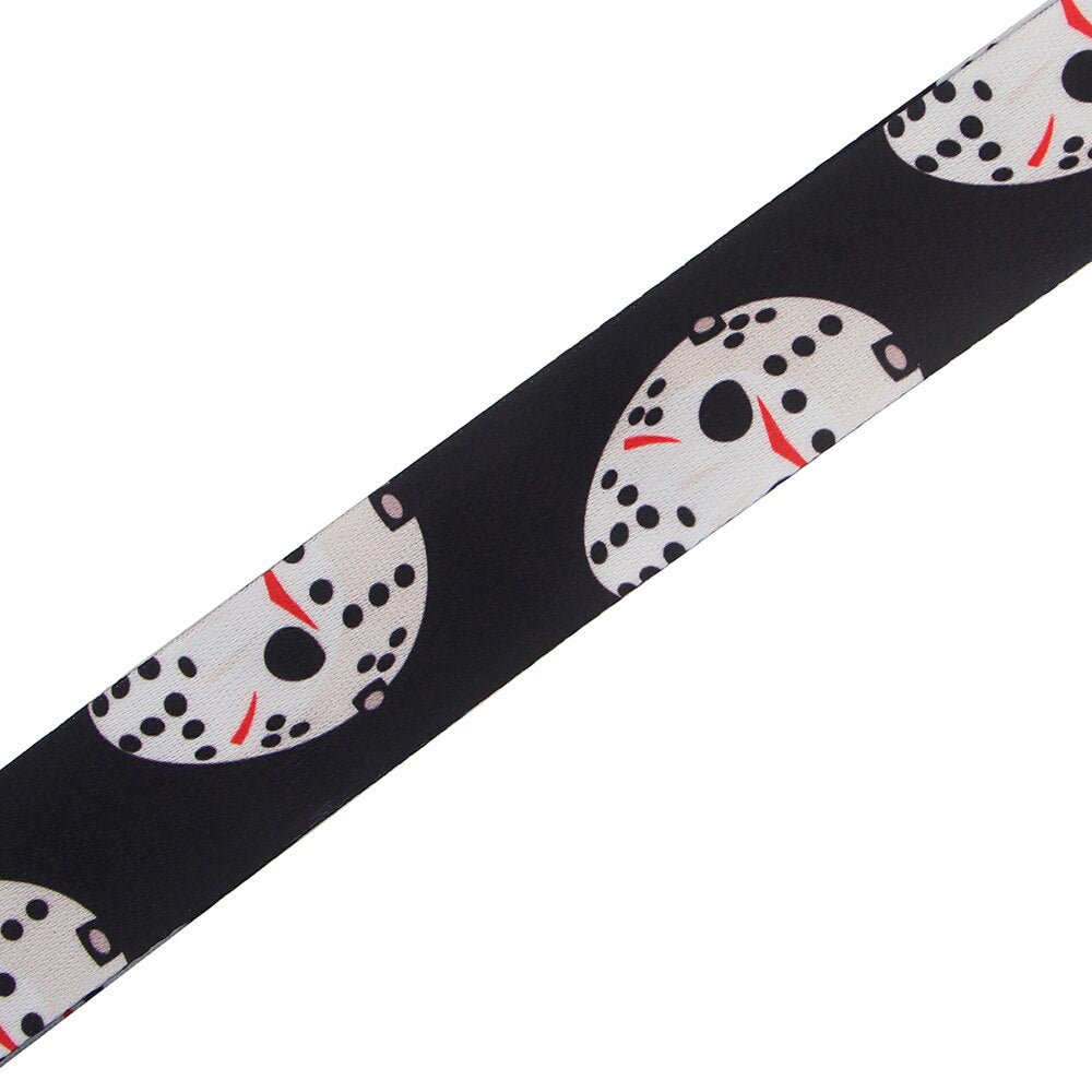 Arlo Wear Horror Character Movie Series Friday the 13th Jason Vorhees Hockey Mask Black Lanyard Keychain ID Badge Holder