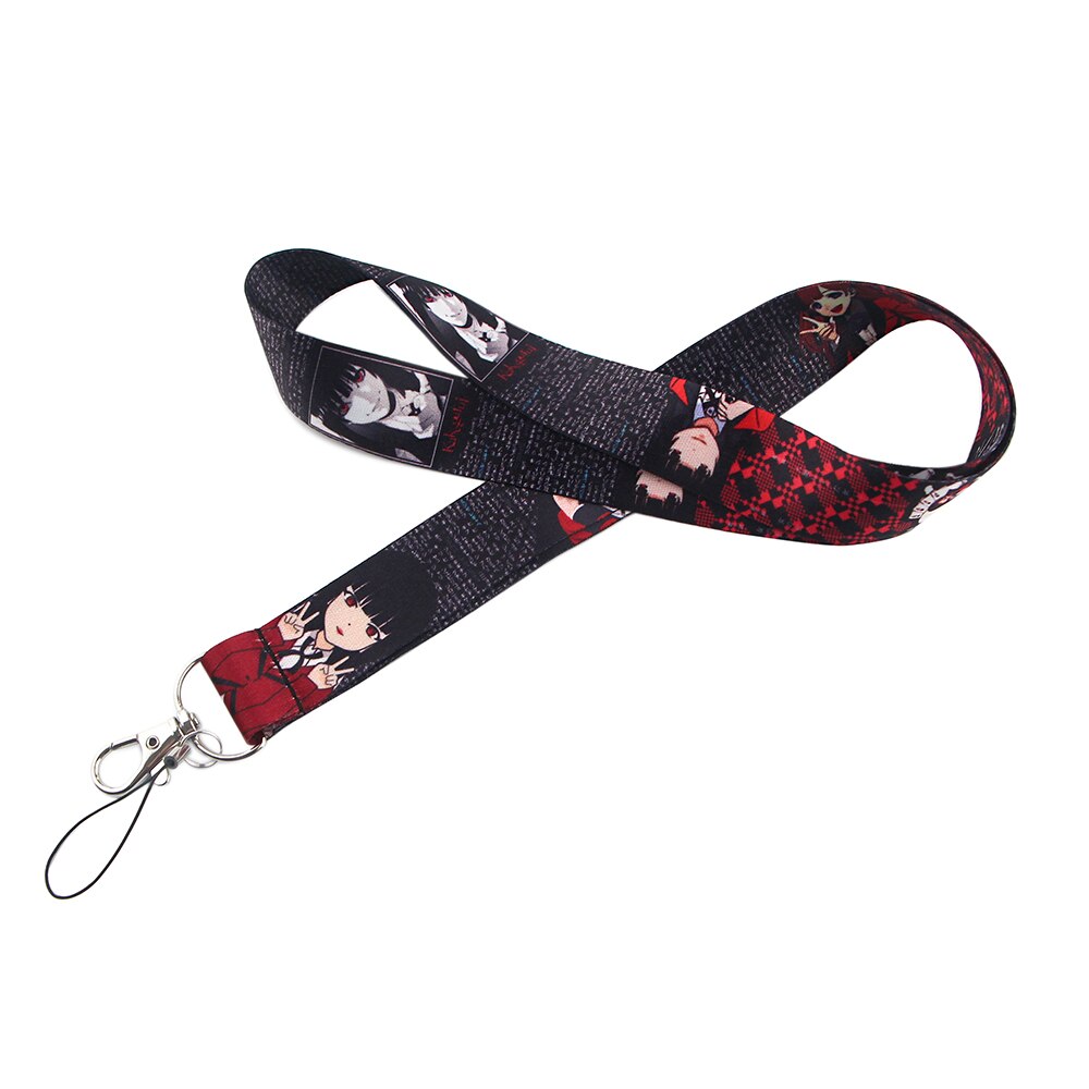 Arlo Wear Kakegurui Gambler's Abyss Anime Manga Characters Red Black Lanyard Keychain ID Badge Holder