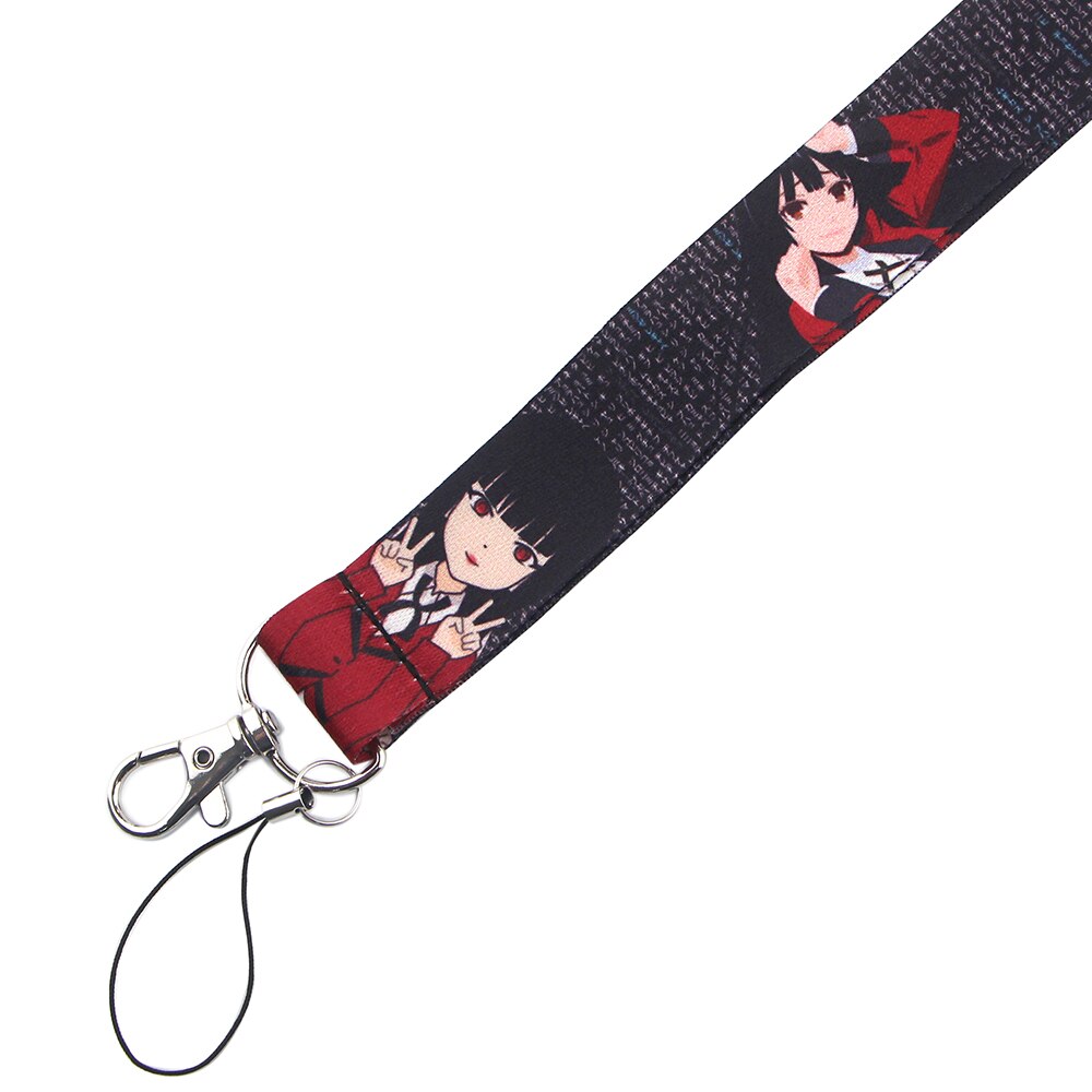 Arlo Wear Kakegurui Gambler's Abyss Anime Manga Characters Red Black Lanyard Keychain ID Badge Holder