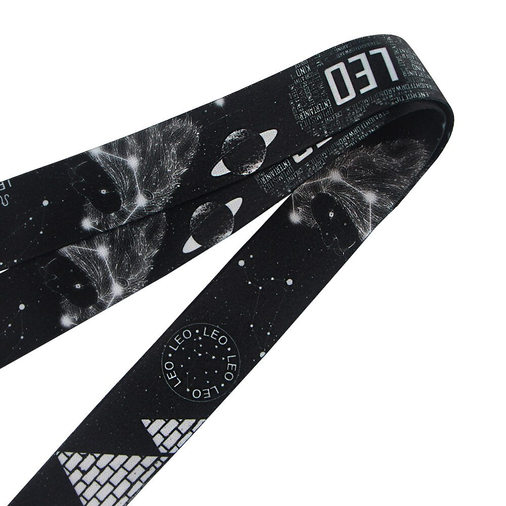 Arlo Wear Constellation Astrology Stars Leo Sagittarius Black White Lanyard Keychain ID Badge Holder