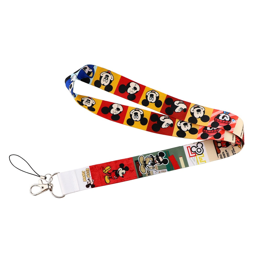 Arlo Wear Mickey Mouse Character Vintage Class Look Lanyard Keychain ID Badge Holder