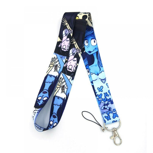 Arlo Wear Cartoon Movie Tim Burton's Corpse Bride Blue Characters Lanyard Keychain ID Badge Holder