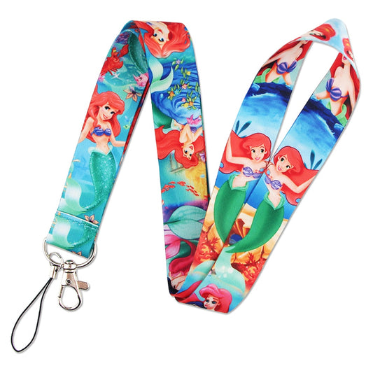 Arlo Wear The Little Mermaid Princess Ariel Sea Cartoon Movie Lanyard Keychain ID Badge Holder