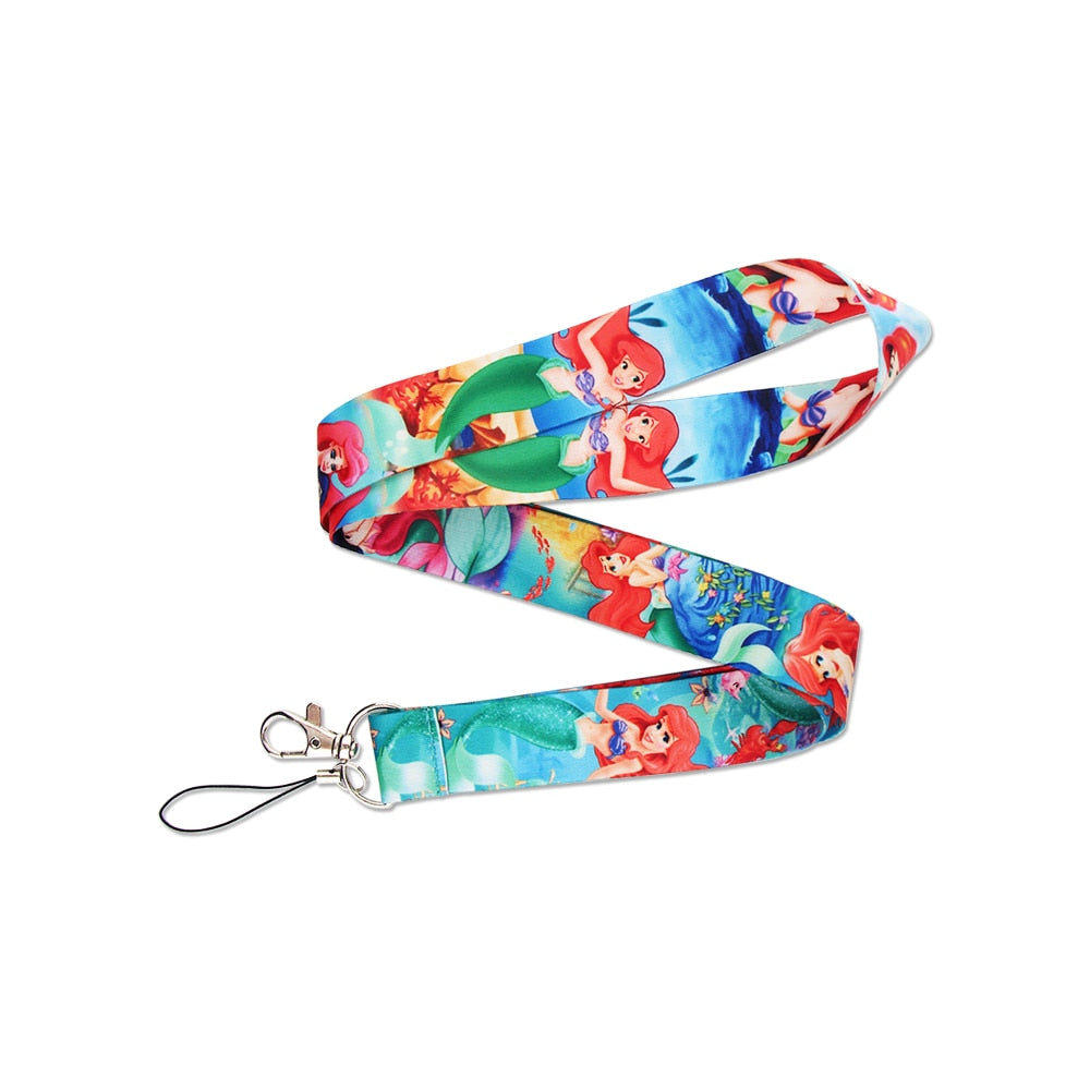 Arlo Wear The Little Mermaid Princess Ariel Sea Cartoon Movie Lanyard Keychain ID Badge Holder